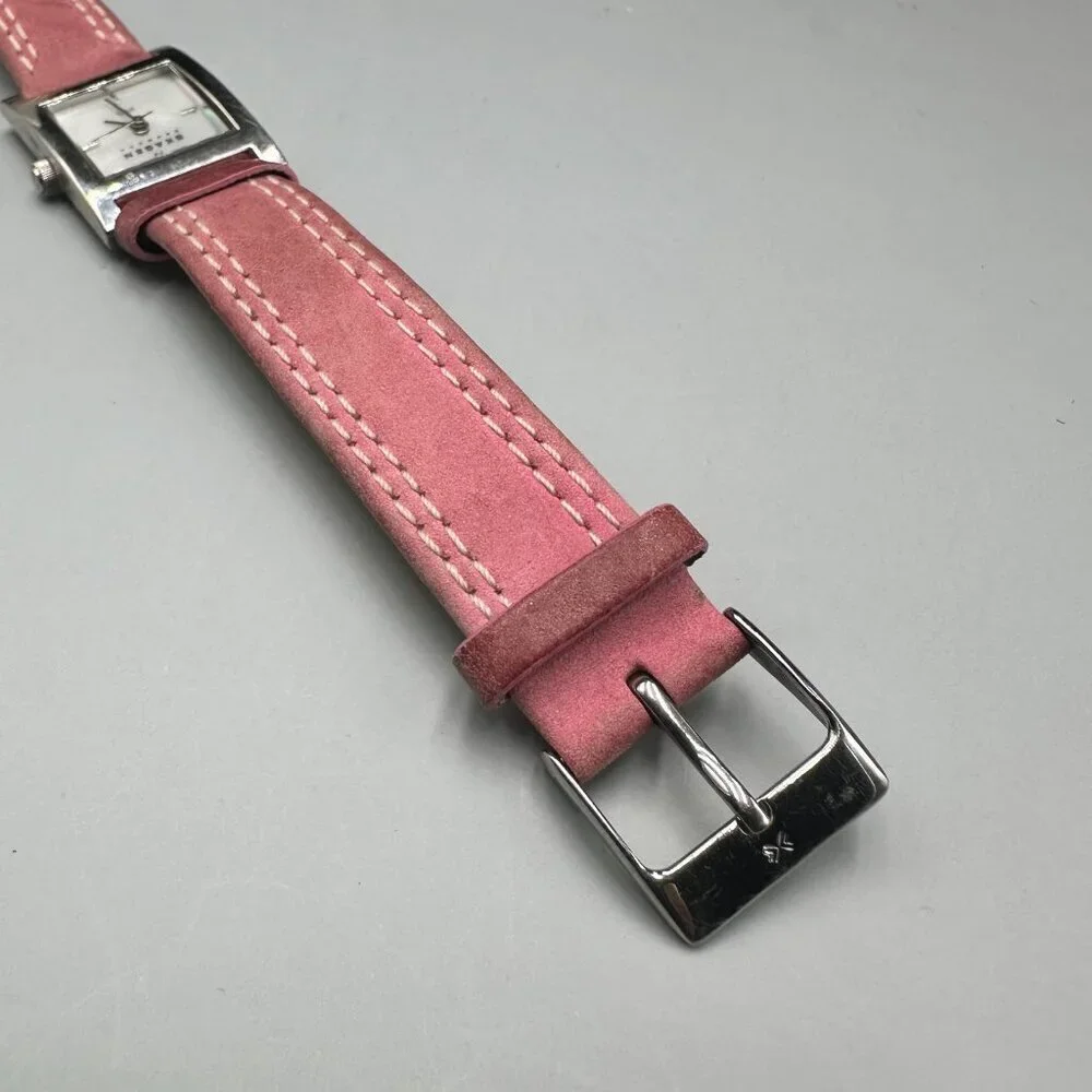 Skagen Watch Women Silver Tone Mother of Pearl Dial Pink New Battery 8.5